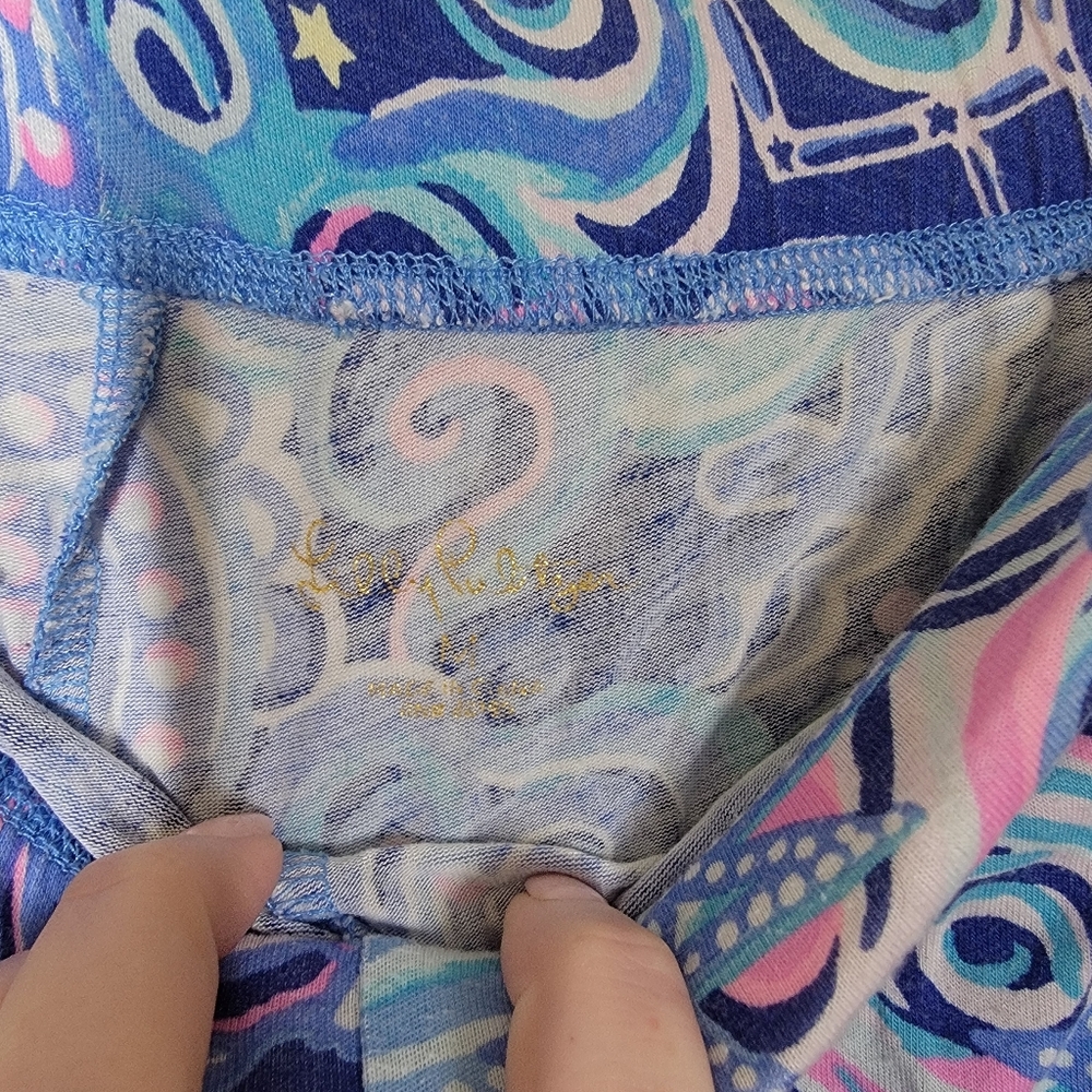 Lilly Pulitzer Women's Ruffle PJ Lapis Lazuli Cosmic Kismet Shorts Set Medium - Picture 3 of 10